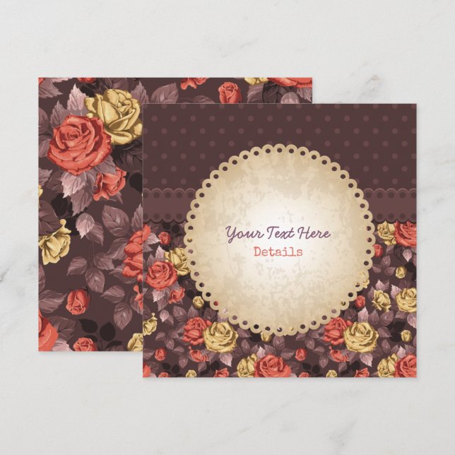 Save The Date Floral vintage (Devant / Derrière)