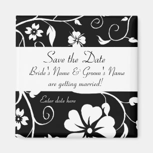 Save the date - Floral Wedding Mag... - Customized Magnet