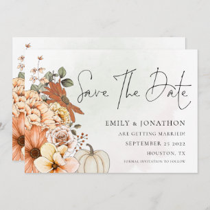 Save The Date Florales d'automne Aquarelles QR Code Mariage