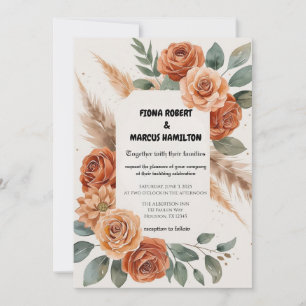 Save The Date Floraux en terre cuite Mariage rustique Earthy Boh