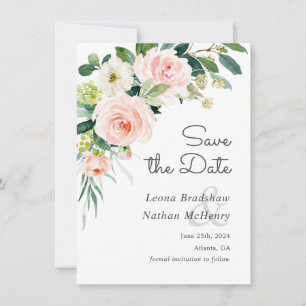 Save The Date Flore rose vif Enregistrer la date