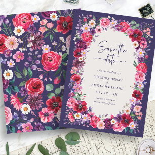 Save The Date Flore rouge