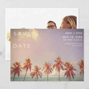 Save The Date Floride Beach Destination Mariage Photo