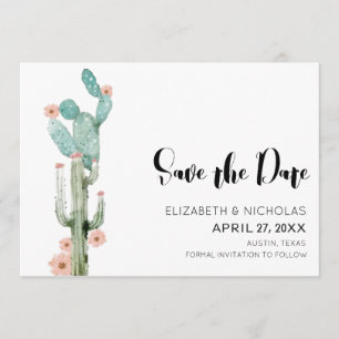 Save The Date Flower Love - Cactus Photo Enregistrer La Date