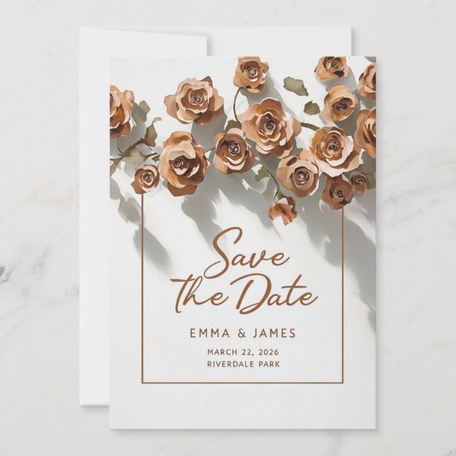 Save The Date Flower Wedding Invitation (Front)