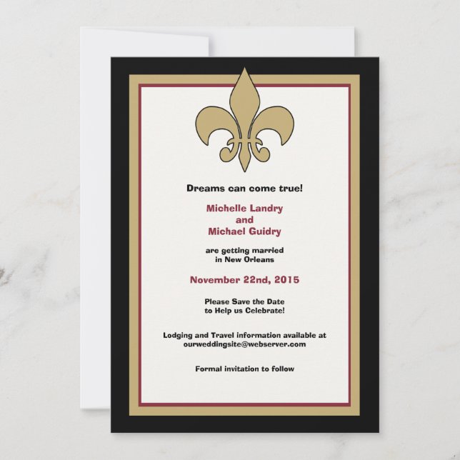 Save The Date Flying Pig Fleur de Lis Enregistrer la date (Devant)