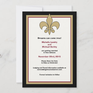 Save The Date Flying Pig Fleur de Lis Enregistrer la date