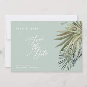 Save The Date Foliage tropical Mariage de la lumière Sage Enregi