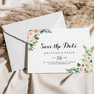 Save The Date Foliage vert floral simple Mariage horizontal