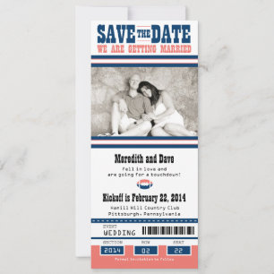 Save The Date Football Billet mariage Enregistrer la date