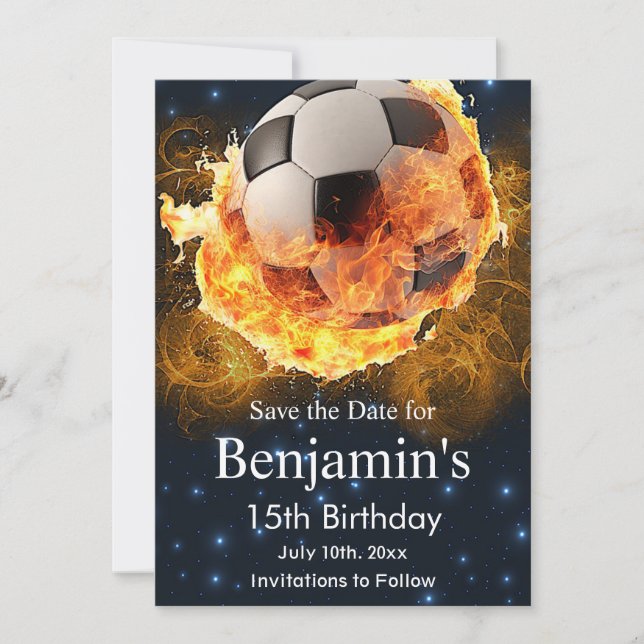 Save The Date Football, Football, Anniversaire Football (Devant)