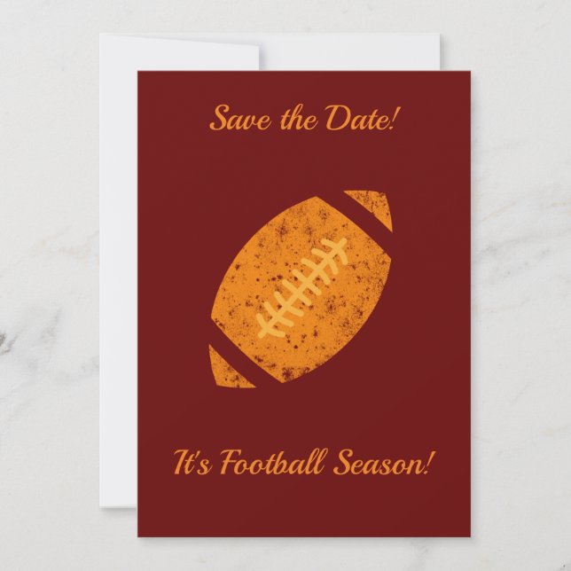 Save The Date Football Party Tailgate Fournitures Maroon Gold (Devant)