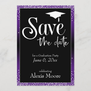 Save the Date for a Graduation Party Purple Ombre Invitation