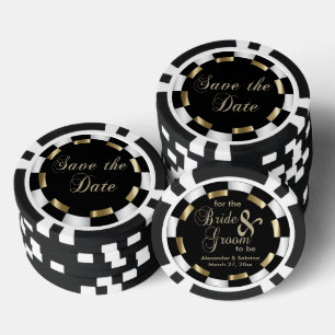 Save the Date for the Bride and Groom Poker Chips