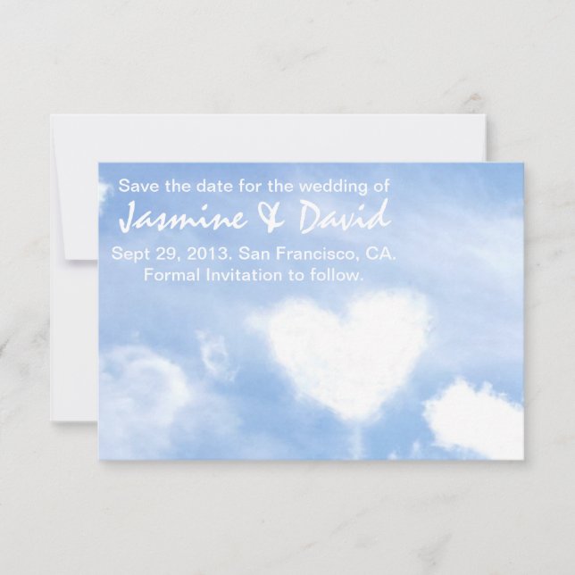 Save the Date for the Wedding - Heart Shaped Cloud (Front)