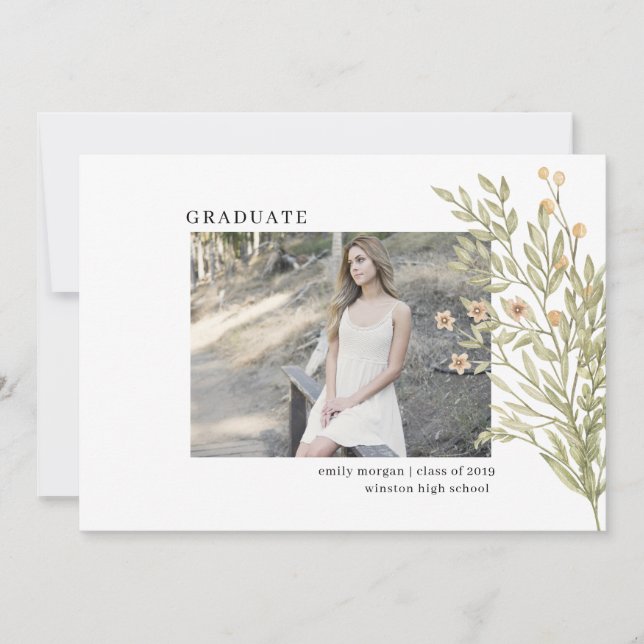 Save The Date Forest Magic Photo Graduation Card (Devant)