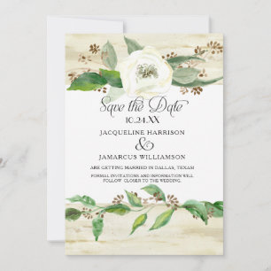 Save The Date Forêt Bois Feuille de bois BOHO Photo Enregistrer