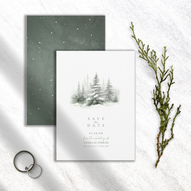 Save The Date Forêt de mariage rustique d'hiver ID1049 (Créateur téléchargé)