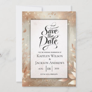Save The Date Forêt Enchantée Mariage Rosewood Doré