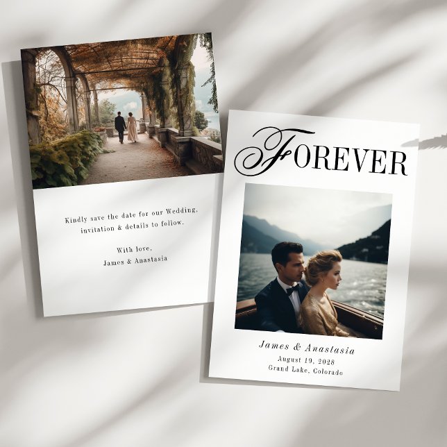 Save The Date Forever unique Elegant 2 Mariage photo (Créateur téléchargé)