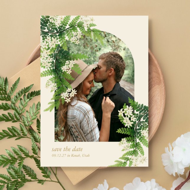 Save The Date Fougères Florales Mariage Épargnez la Date (Créateur téléchargé)