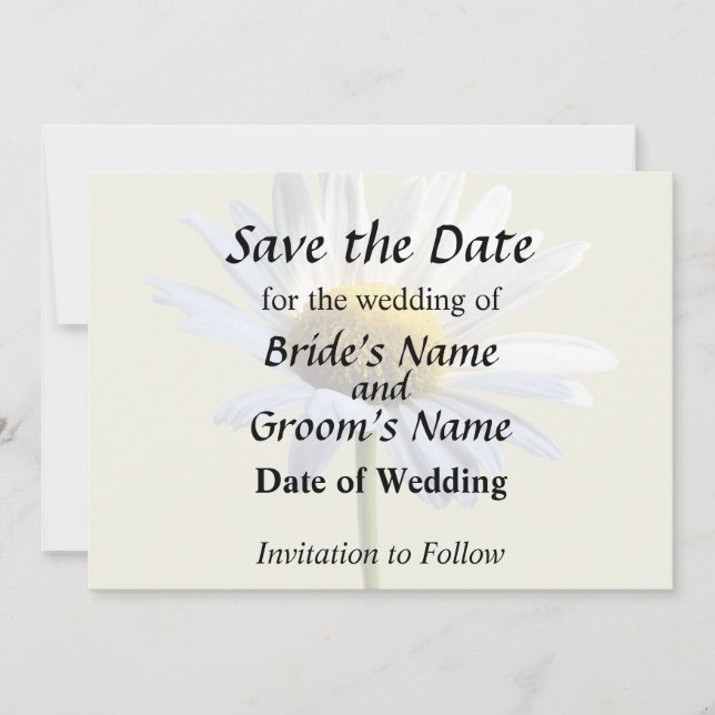 Save The Date Fournitures de mariage Daisy Shadow and Light (Devant)