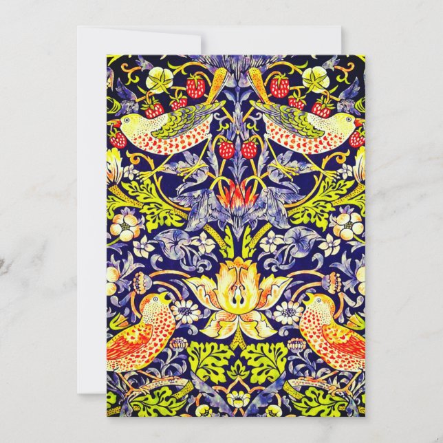 Save The Date Fraise Thief Oiseaux William Morris (Devant)