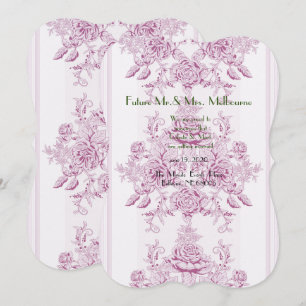 Save The Date français chic, rose, toile, floral, motif, victori