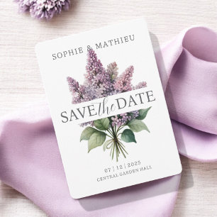 Save The Date Français Lilac Aquarelle Florale Élégante Printemp