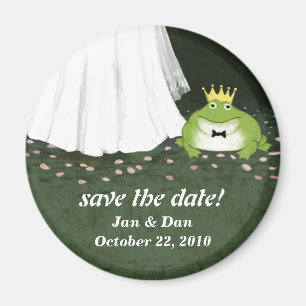 Save the Date Frog Prince Wedding Customizable Magnet