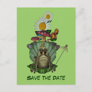 Save The Date Frog Princess On Throne Postcard
