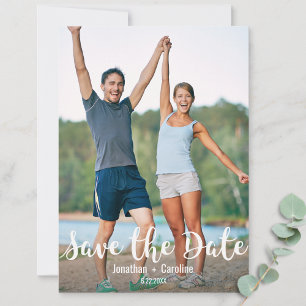 Save The Date Fun Décontracté Calligraphie Lettres, Photo, Maria