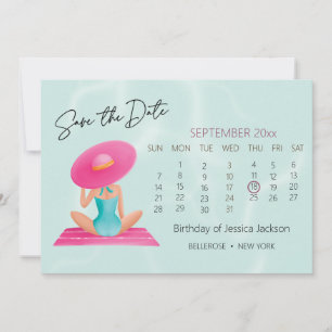 Save The Date Fun Summer Pool Party Watercolor Sweet 16