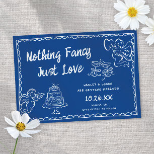 Save The Date Funky Moderne Rien De Fantastique Mariage bleu des