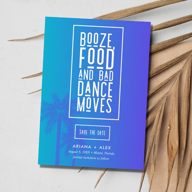 Save The Date Funny Beach Destination Mariage (Funny Beach Destination Wedding Save The Date)