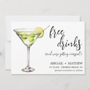 Save The Date Funny Classic Martini Cocktail Mariage photo