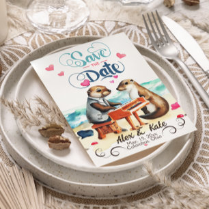 Save The Date Funny Couple Otter Mariage