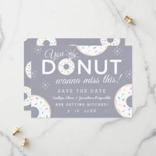 Save The Date Funny Donut Mariage à thème Enregistrer les dates