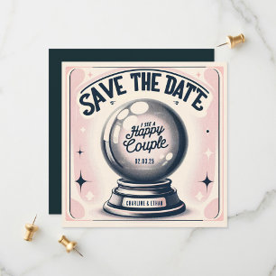 Save The Date Funny Magic Ball rose bleu foncé Enregistrer la da