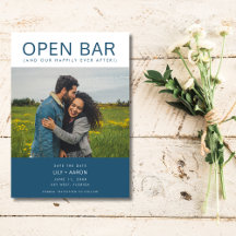 Funny Open Bar Photo Wedding Enregistrer la date