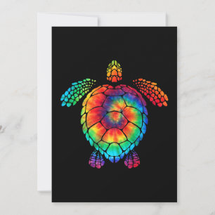 Save The Date Funny Sea Turtle Ocean Tie Dye Rainbow Hippie