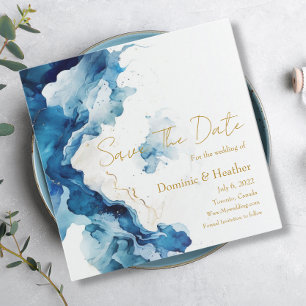 Save The Date Gala AZURE Marble Dreams   Épargnez la date d'effe