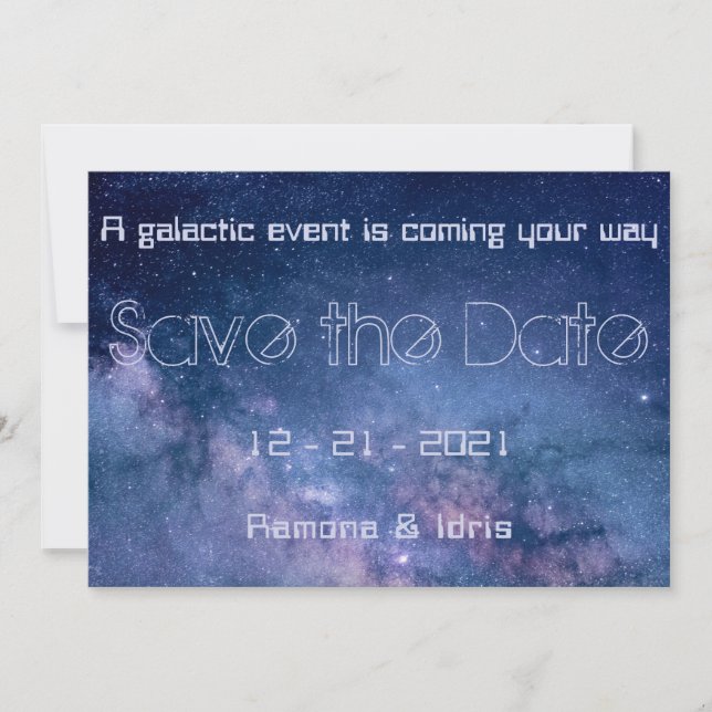 Save The Date Galaxie bleue et violette (Devant)