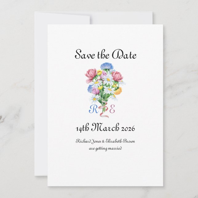 Save The Date Garden Spring Wedding (Devant)