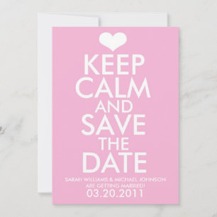 Save The Date Gardez votre calme et sauvegardez la date