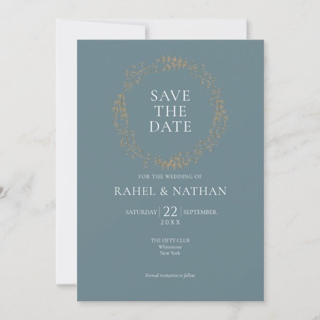 Save The Date Garland floral moderne | Enregistrer la date (Devant)