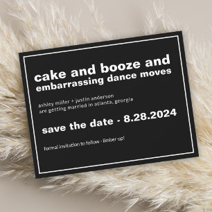 Save The Date Gâteau et Booze drôle Enregistrer la date avec la 