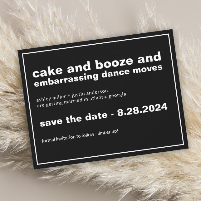 Save The Date Gâteau et Booze drôle Enregistrer la date avec la  (Créateur téléchargé)