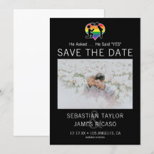 Save The Date Gay He Said Yes Personalized Photo