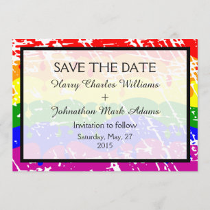Save The Date Gay Rainbow Freedom Flag Wedding Enregistrer la da